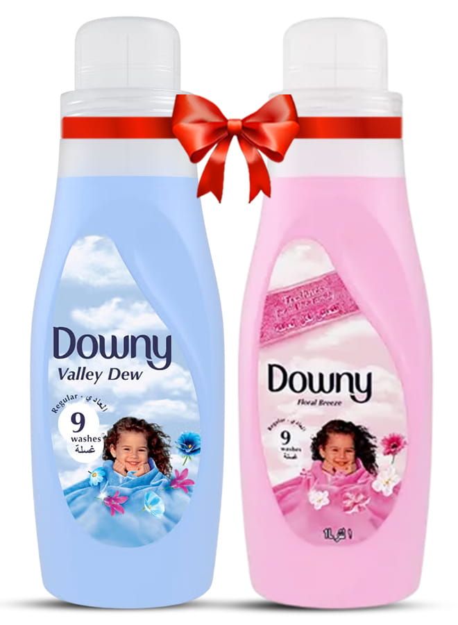 Regular Fabric Softener Valley Dew 1L + Floral Breeze 1L